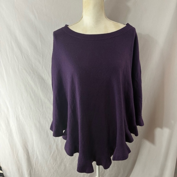 Karen Scott Purple Knit Poncho - Picture 1 of 10